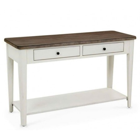 P2728-50 : Bàn Trang Trí, Bàn Console - Trắng + Nâu